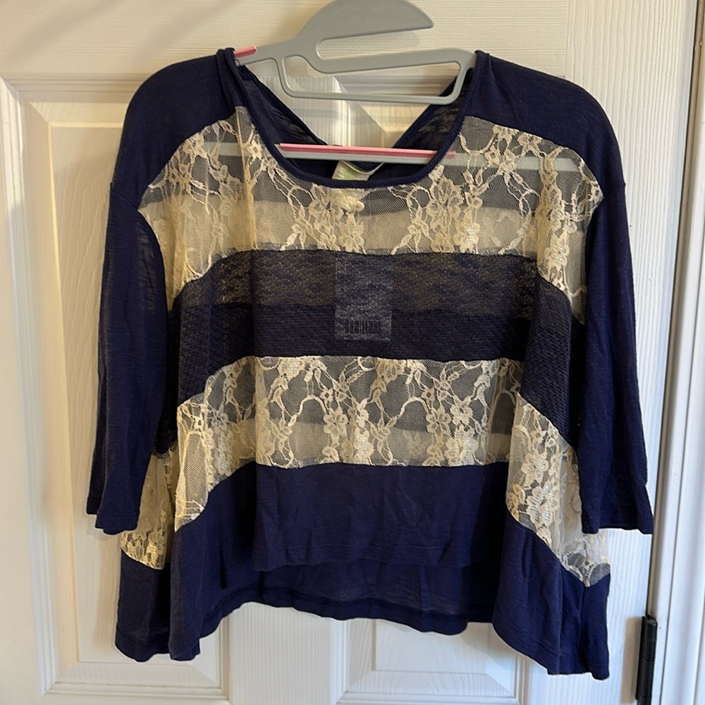 Urban Outfitters Striped Lace Top, NWT, Size XS